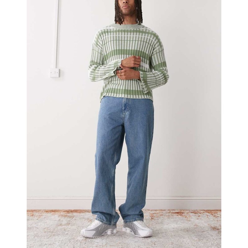 Weekday Galaxy loose fit baggy jeans in classic blue wash