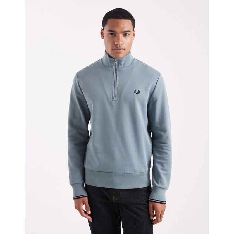 Fred Perry half zip sweatshirt in blue