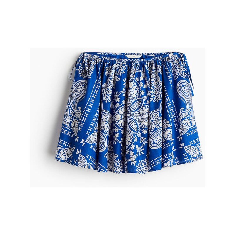 H&M - Kolová minisukně - Modrá/Kašmírový Vzor