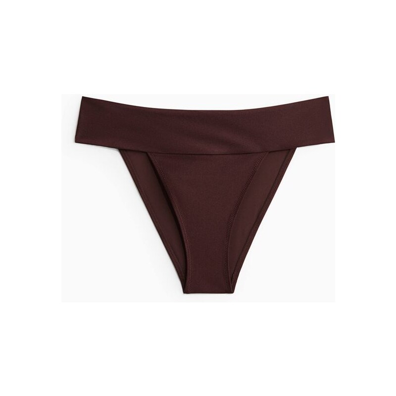 H&M - Bikinové kalhotky Cheeky Tanga - Tmavě Hnědá