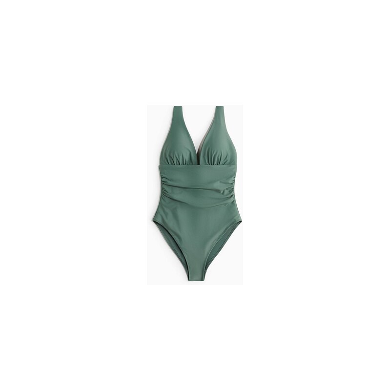 H&M - Jednodílné plavky Light Shape - Kouřově Zelená
