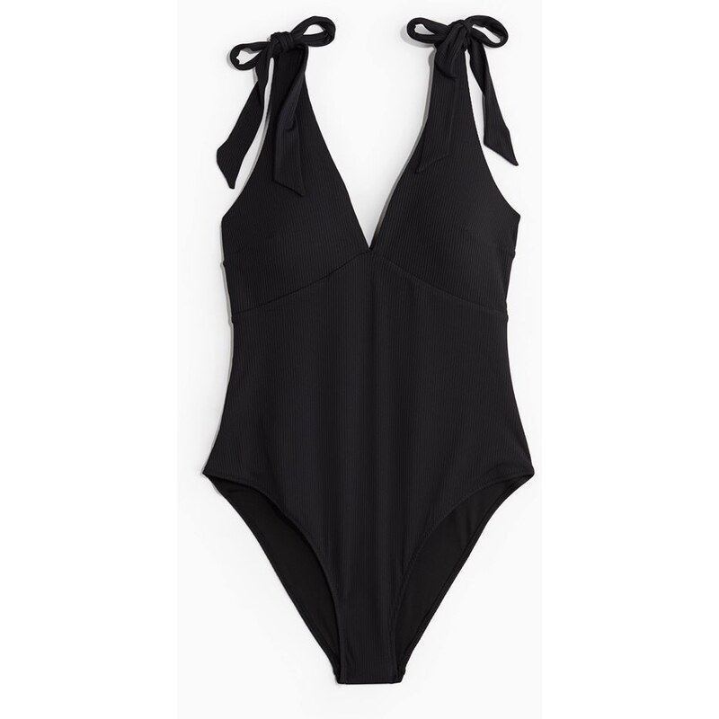 H&M - Jednodílné plavky High Legs vyztuženými košíčky - Černá