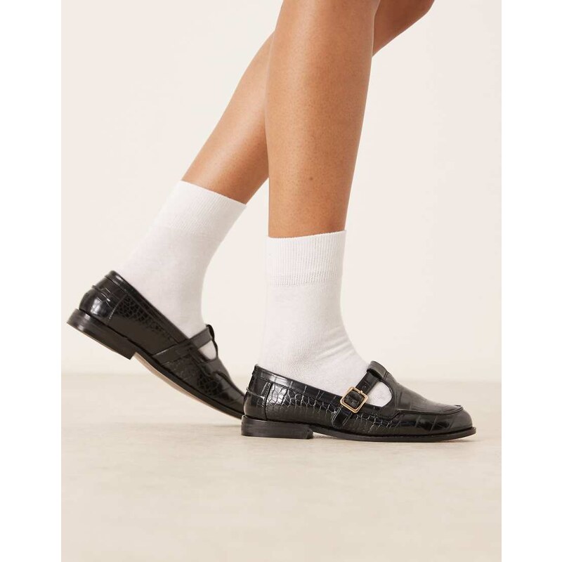 ASOS DESIGN Maverick mary jane geek shoes in black