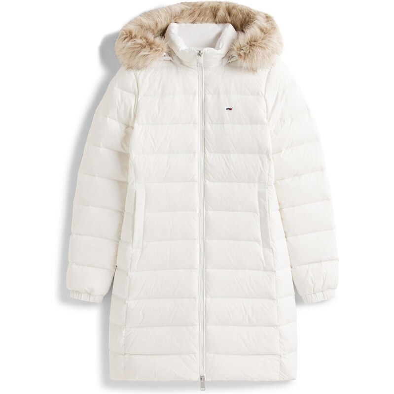 Tommy Jeans Zimní kabát Essential béžová / bílá