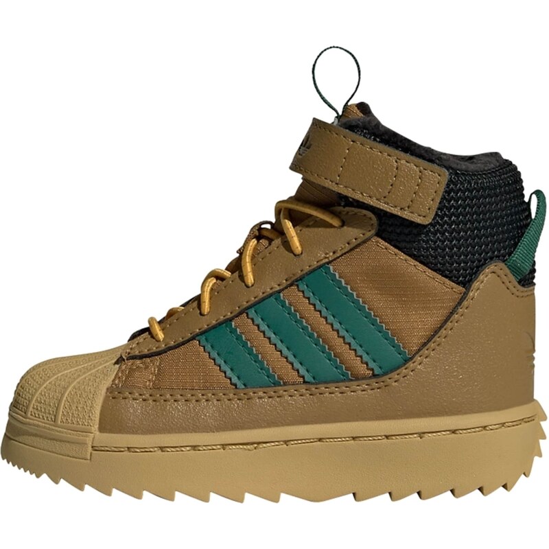 ADIDAS ORIGINALS Kozačky Superstar hnědá / petrolejová / černá
