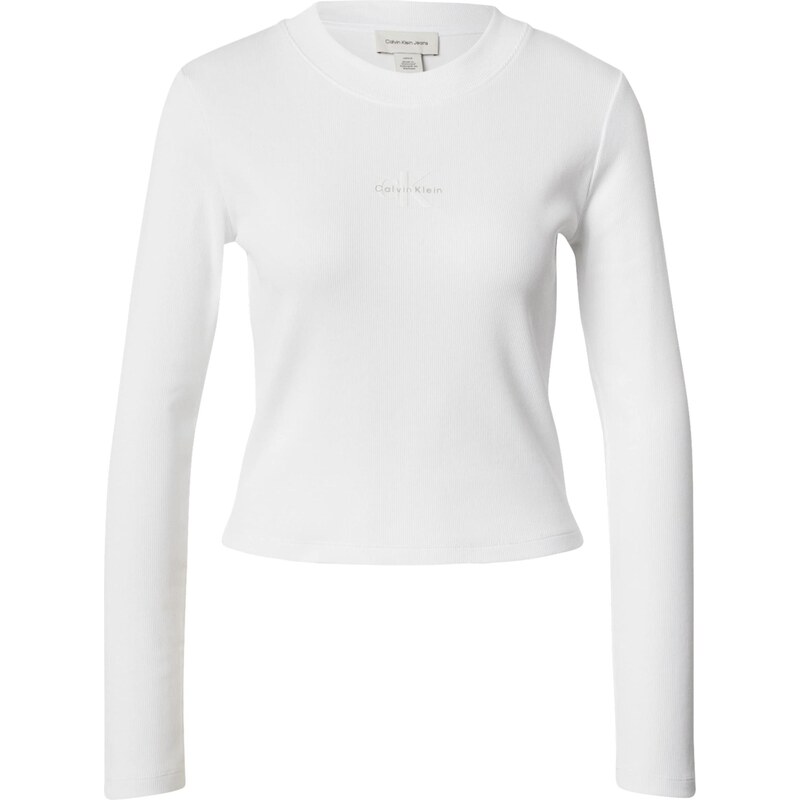 Calvin Klein Jeans Tričko šedá / bílá