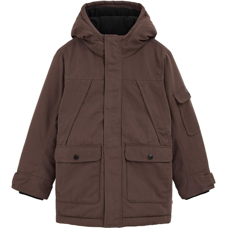 WE Fashion Přechodná bunda tmavě hnědá