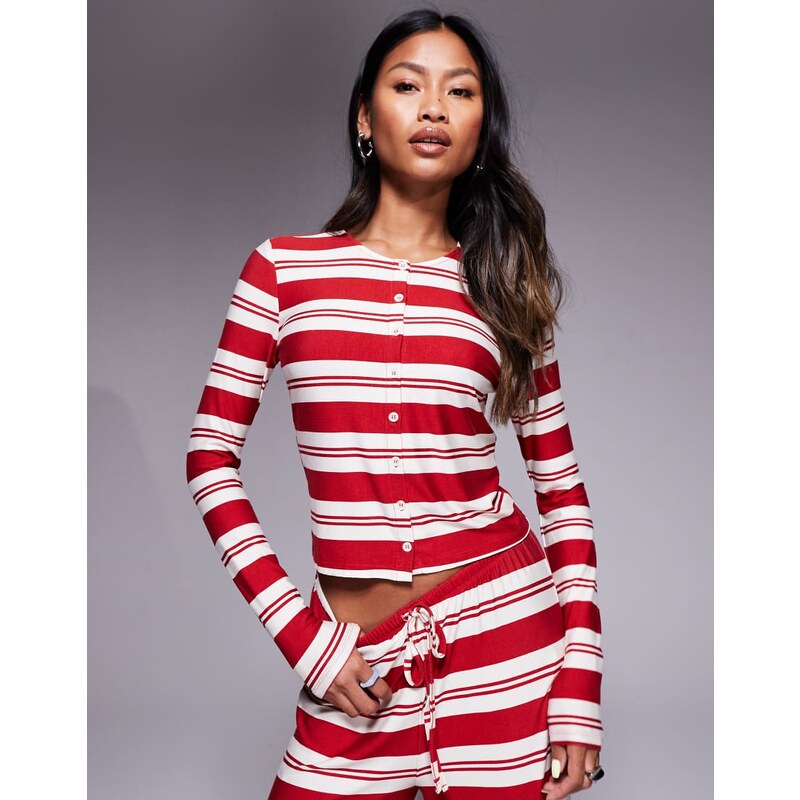 Kaiia exclusive super soft jersey button through long sleeve top