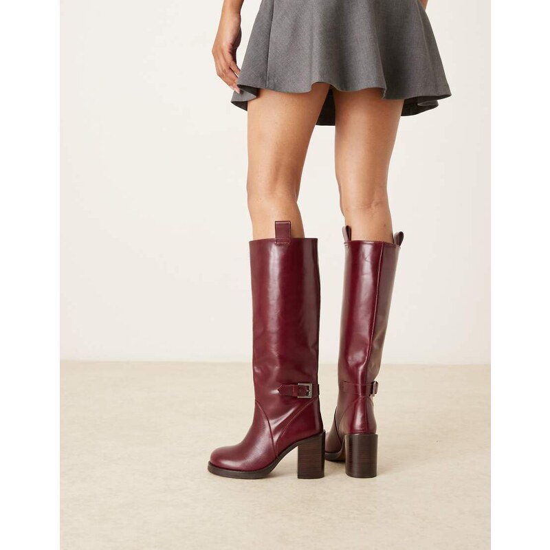 ASOS DESIGN Casper premium leather round toe knee boots in