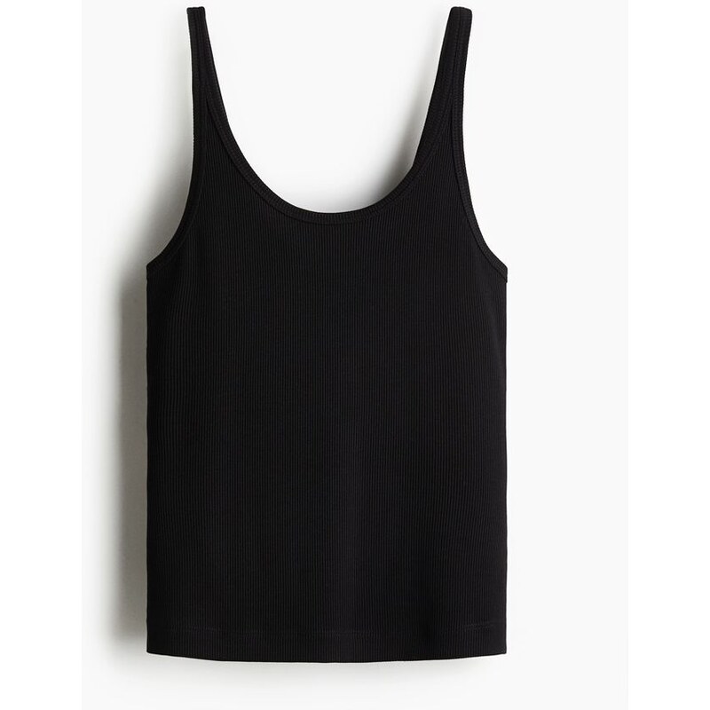 H&M - Žebrované tílko - Černá
