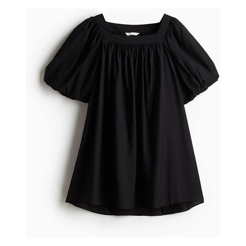 H&M - Tunikové šatys balonovým rukávem - Černá