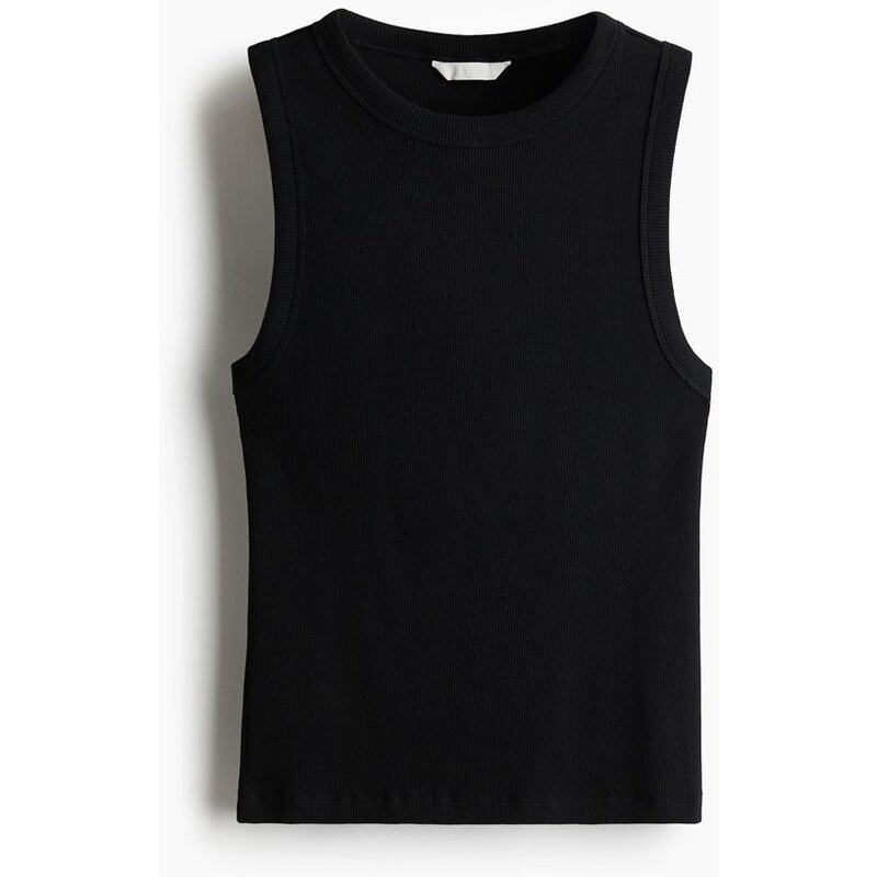 H&M - Žebrované tílko - Black