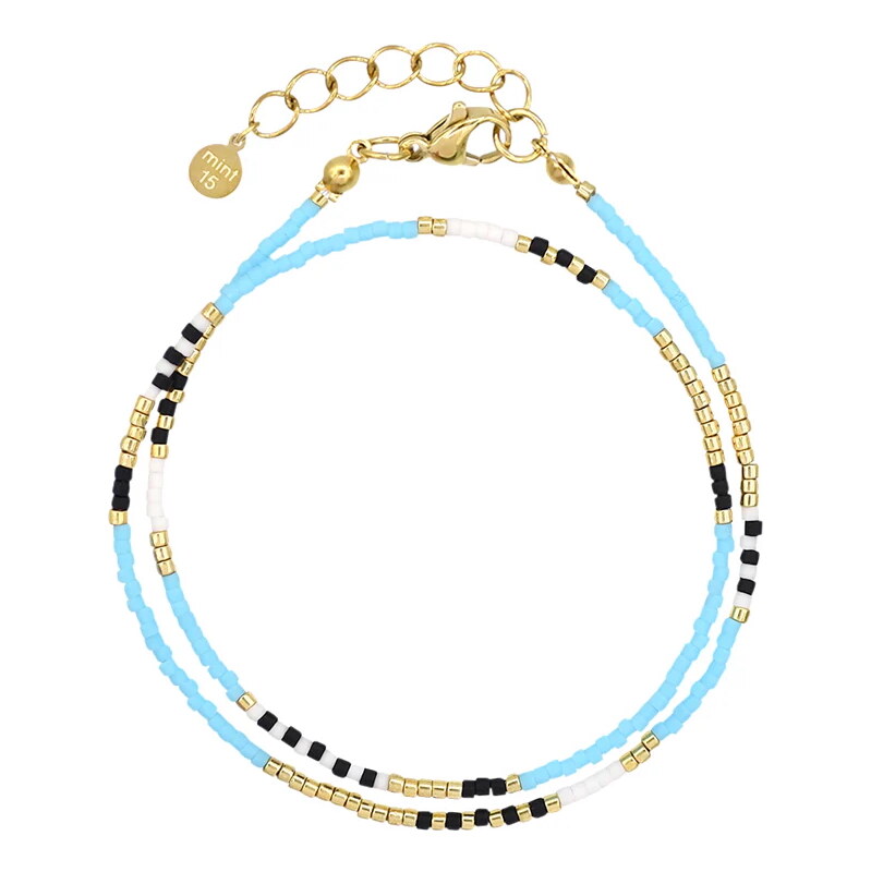 Mint15 Miyuki wrap náramek Delicate Sky Blue Gold 108150220