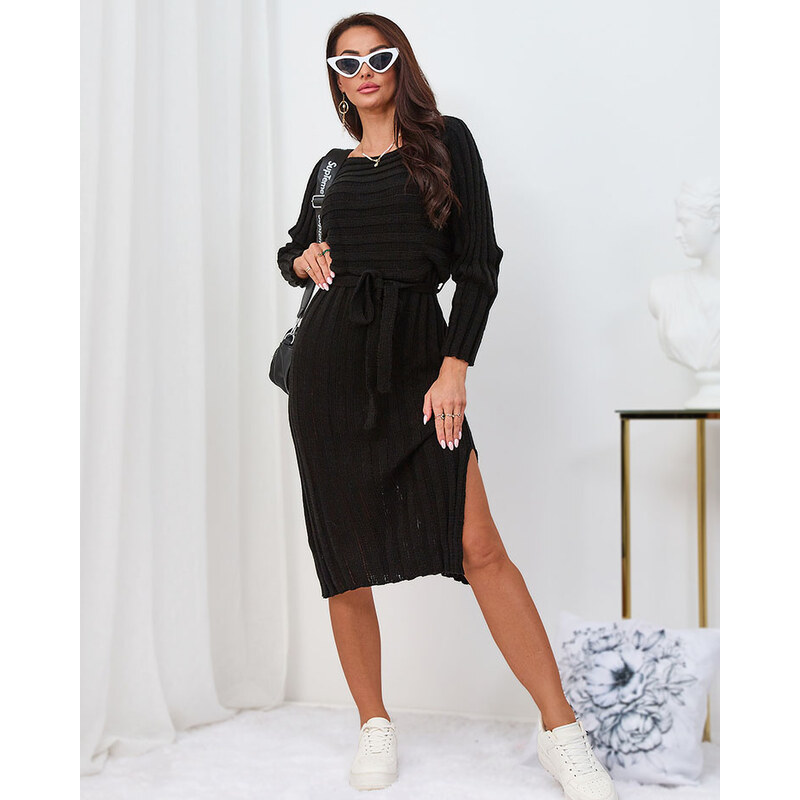 Resti Black womens sweater dress 108140071
