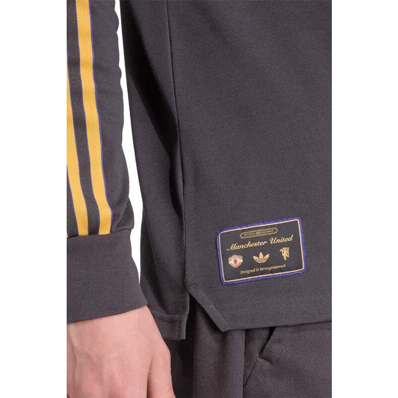 Pánské polo tričko Adidas Manchester United 25/26 Terrace Icons DR šedé