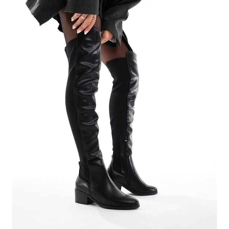 SEQWL Wide Fit Bellini riding over the knee boots in black