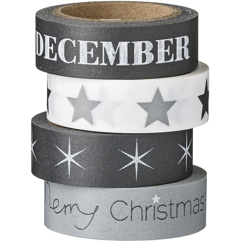 Bloomingville Vánoční papírová páska Black, Grey & White December