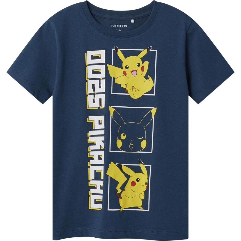TWO SOON Tričko Pokémon modrá / žlutá / červená / bílá
