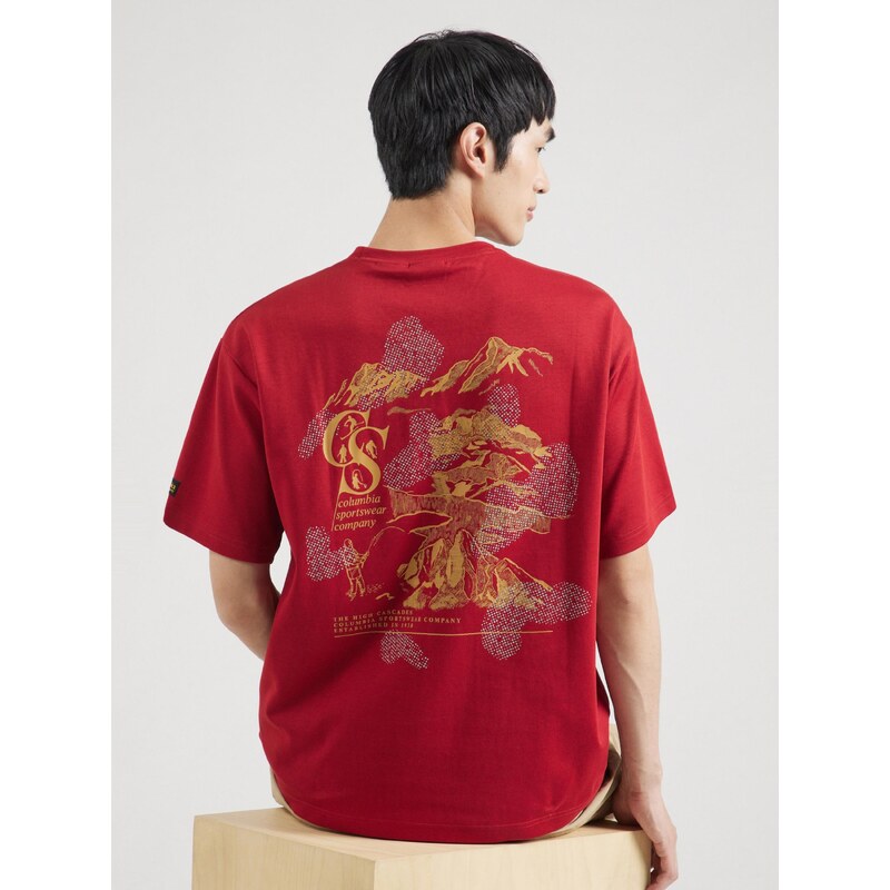 COLUMBIA Funkční tričko 'CSC Heritage' hořčicová / červená / černá / offwhite