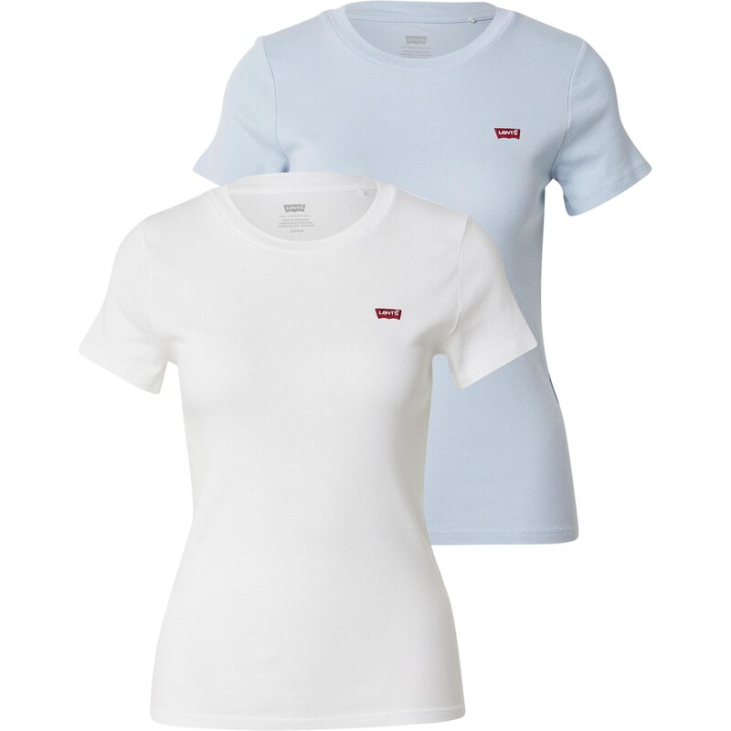 LEVIS  Tričko Essential Tee (2-Pack) pastelová modrá / bílá