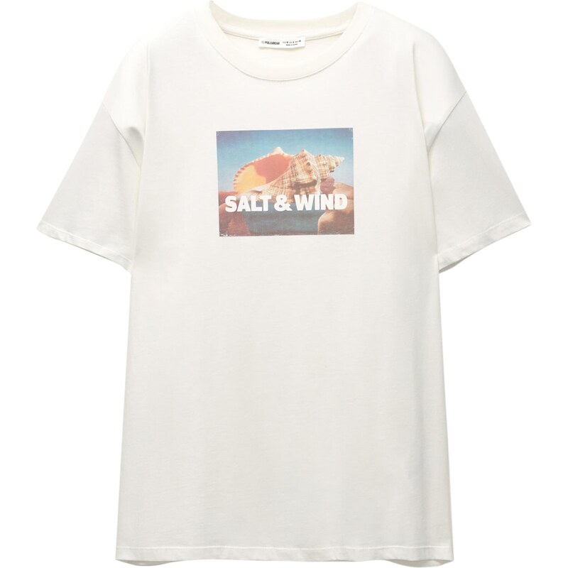 Pull&Bear Tričko azurová / žlutá / oranžová / offwhite 108771808