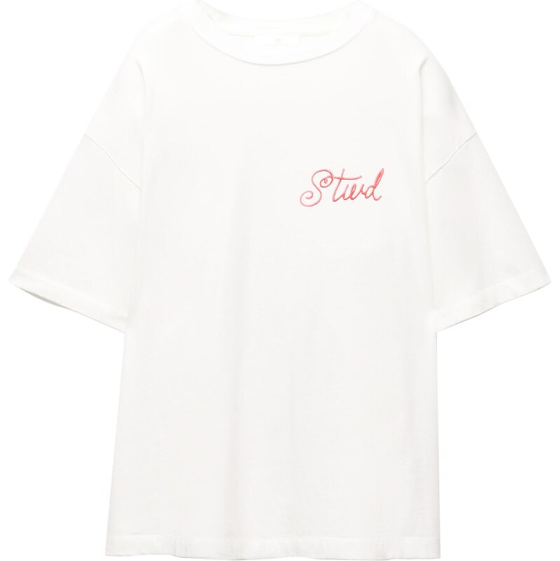 Pull&Bear Tričko TARTA světle šedá / červená třešeň / bílá 108771810