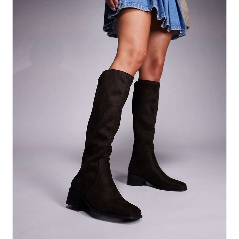 Simmi Wide Fit Simmi London Xander Wide Fit smart knee boots in