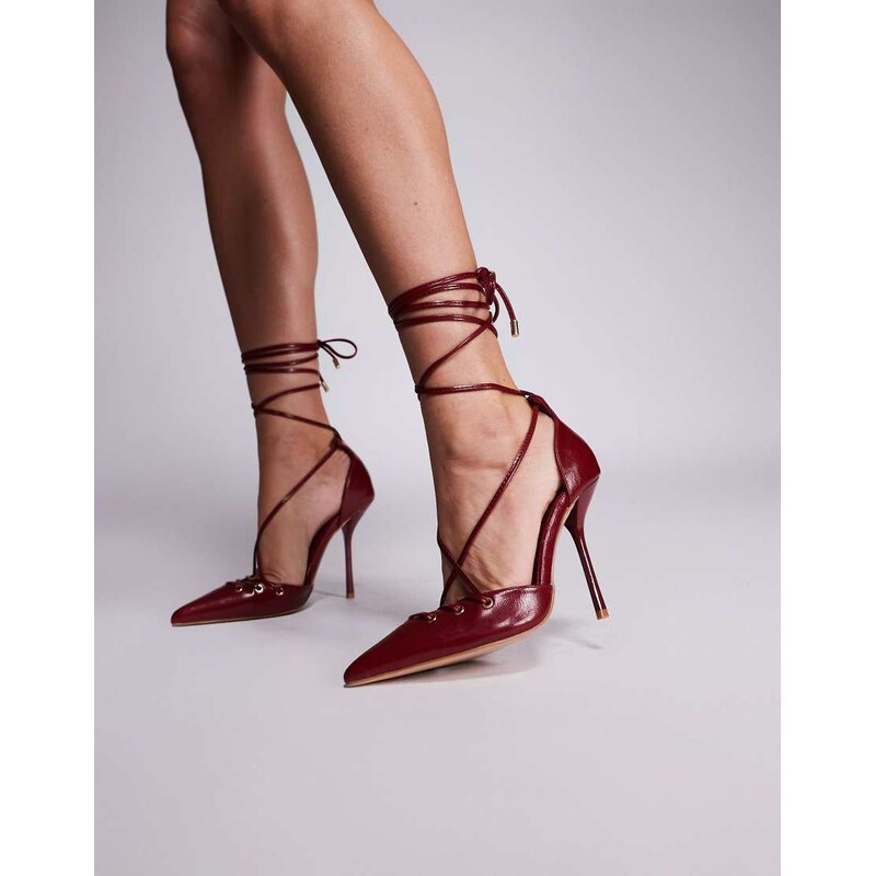 SIMMI Shoes Simmi London Onix pointed toe heeled shoes with tie leg 108359892