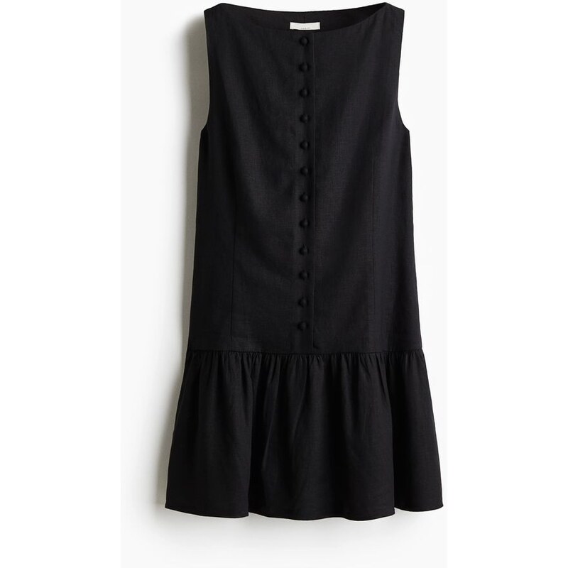 H&M - Šaty z lněné směsi - Černá
