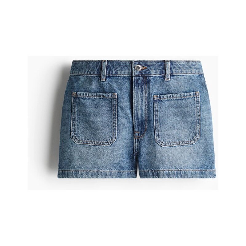 H&M - Džínové šortky High Rise - Denim Blue