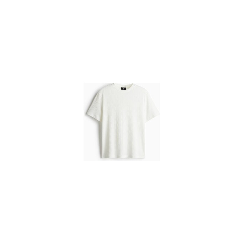 H&M - Tričkos texturou Regular Fit - Bílá