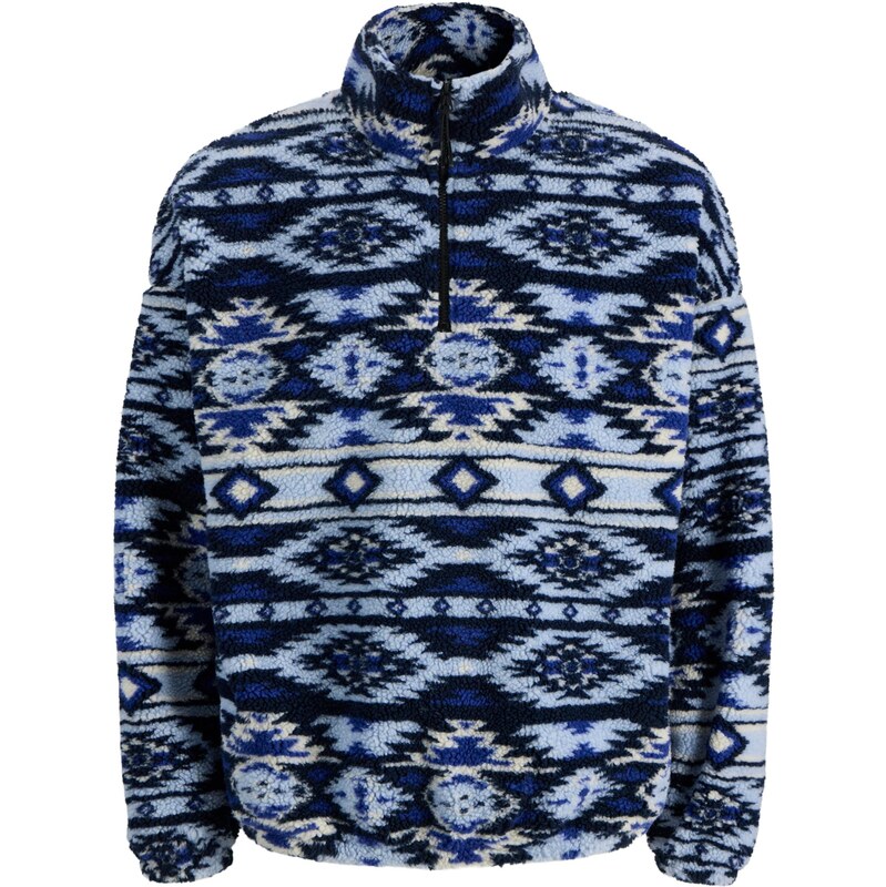 JACK & JONES Svetr JOREDDIE modrá / noční modrá / nebeská modř