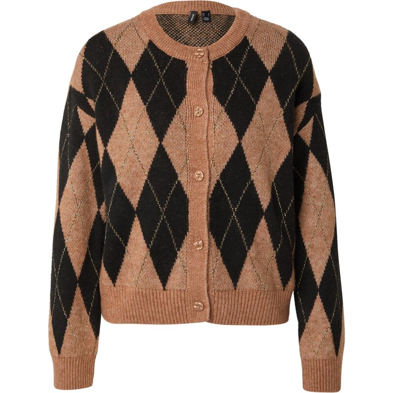 VERO MODA Kardigan VMBILLE světle hnědá / zlatá / černá 108776602