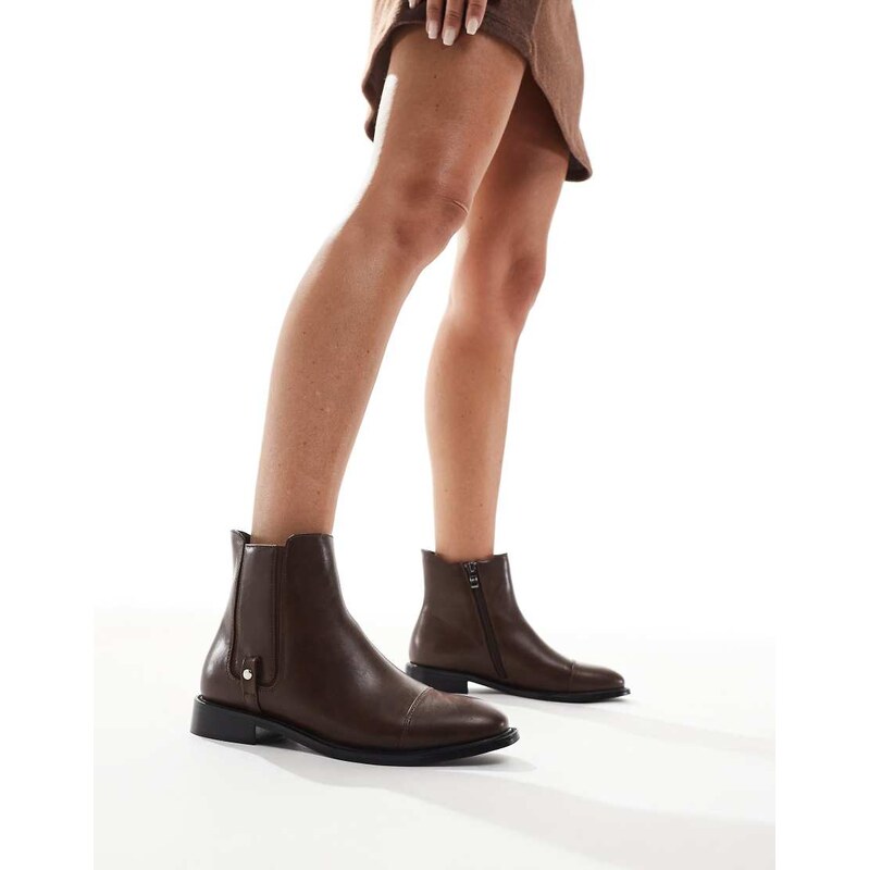 London Rebel Scarlett refined chelsea boots in brown 115512568