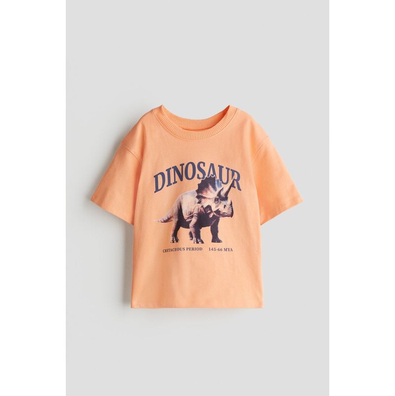 H&M - Tričkos potiskem - Oranžová/Dinosaurus