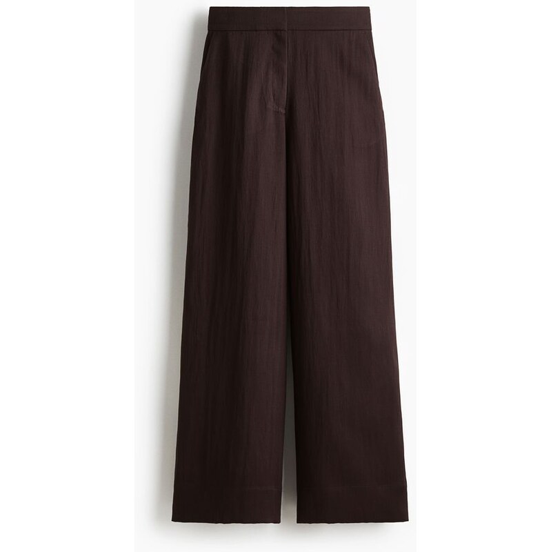 H&M - Široké keprové kalhoty - hnědá 108156871
