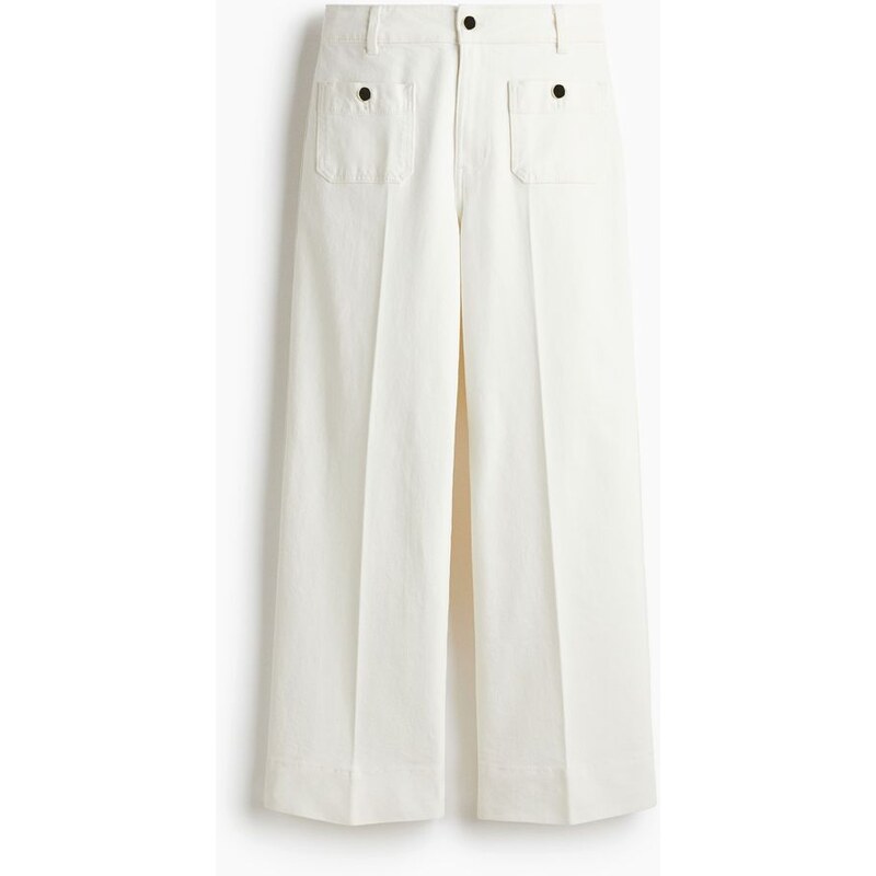 H&M - Wide High Ankle Jeans - bílá 108156921