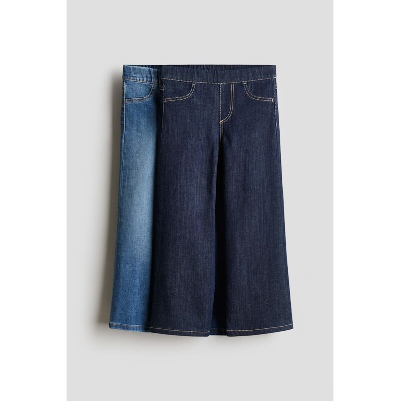 H&M - Wide Leg Jeans 2 kusy - modrá 108156969