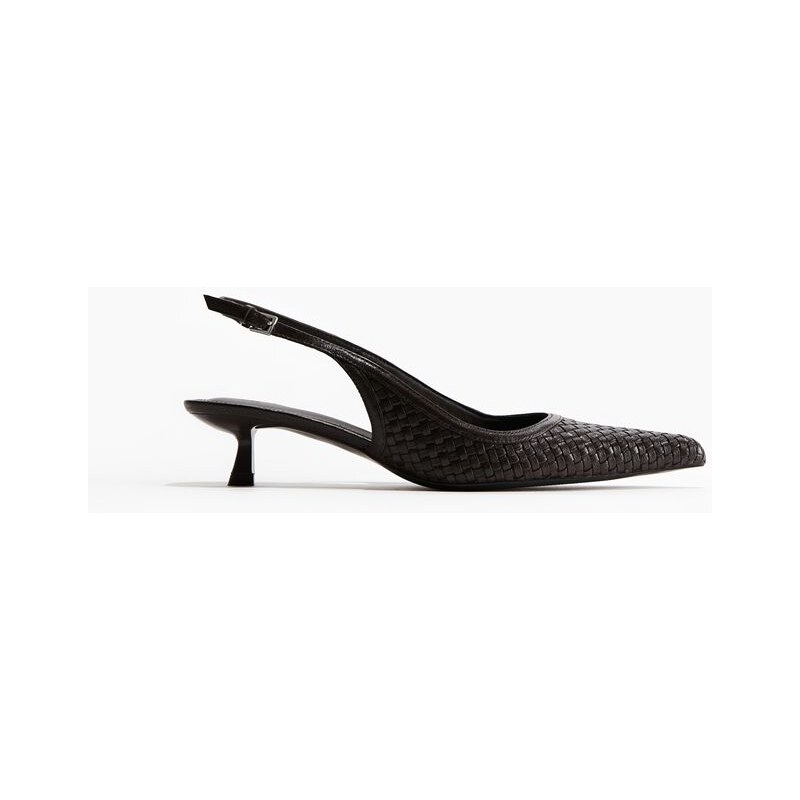 H&M - Střevíčky ze splétané kůže - hnědá 108157003