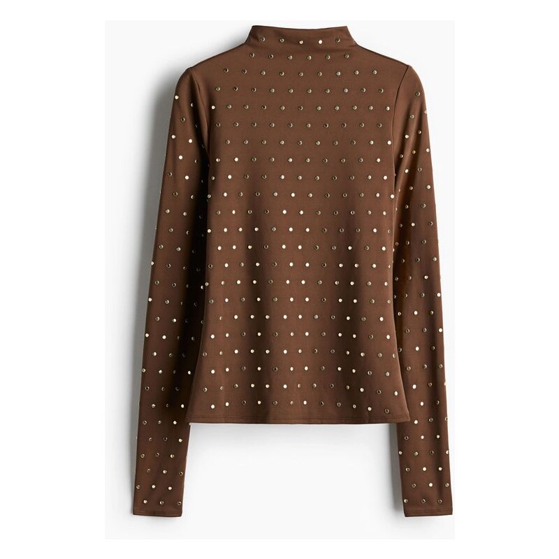 H&M - Tops cvočky a vysokým límcem - Hnědá