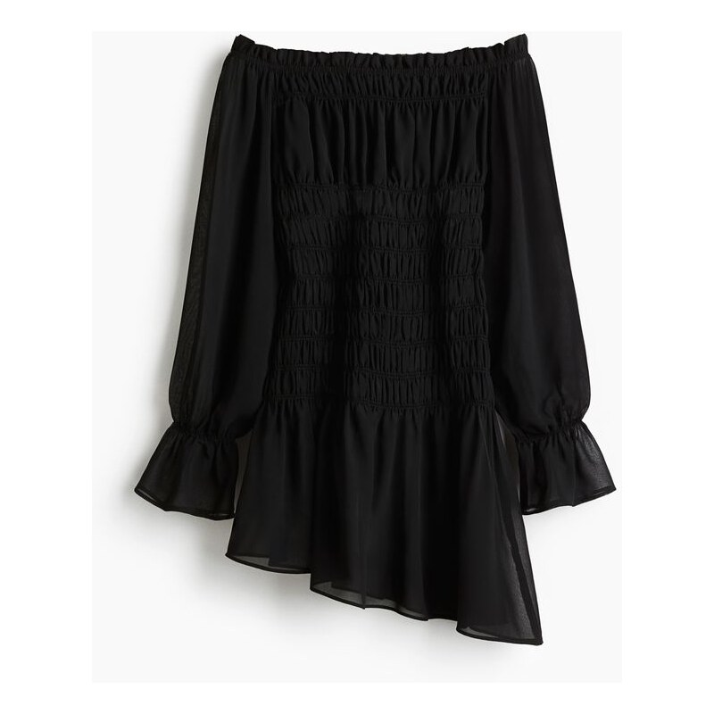 H&M - Šatys žabkováním odhalující ramena - Černá
