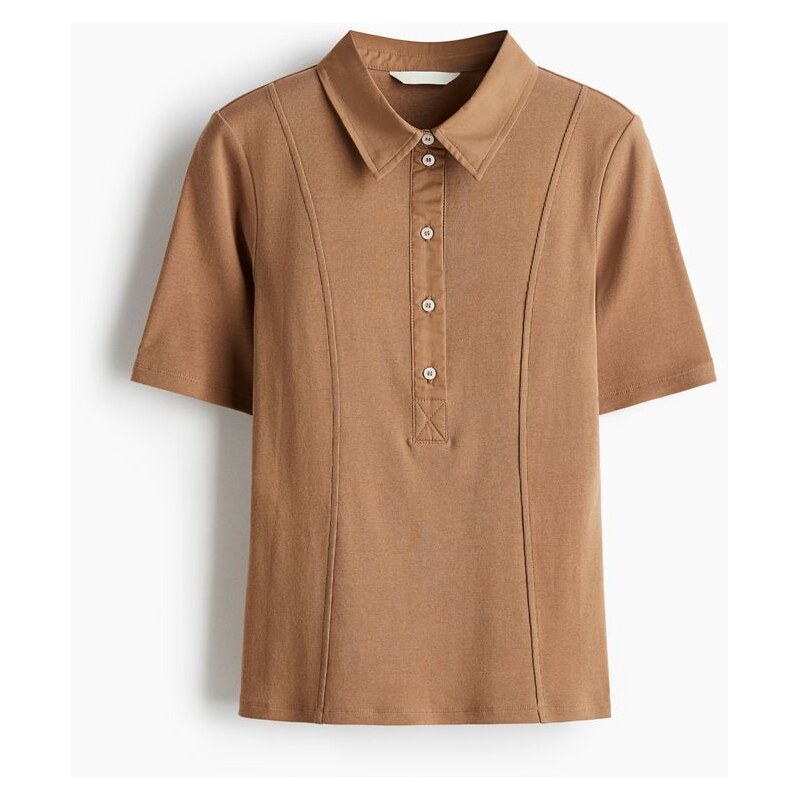 H&M - Tops límečkem - Tmavě Béžová