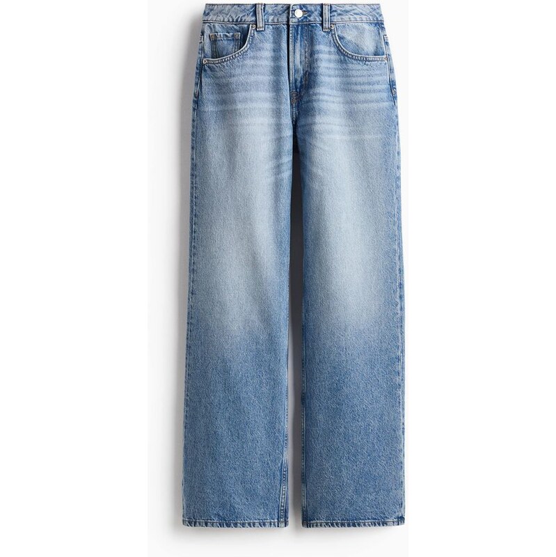 H&M - Wide High Jeans - Denim Blue