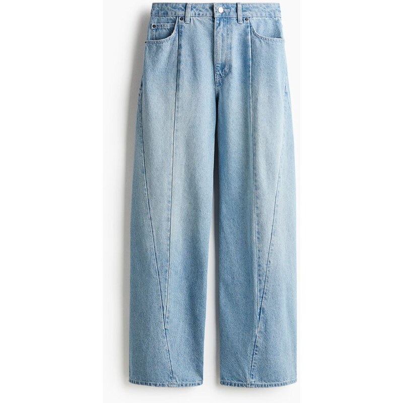 H&M - Džínys viditelnými švy - modrá 108157176