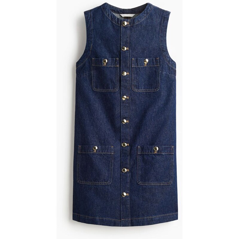 H&M - Džínové šaty bez rukávů - modrá 108157235