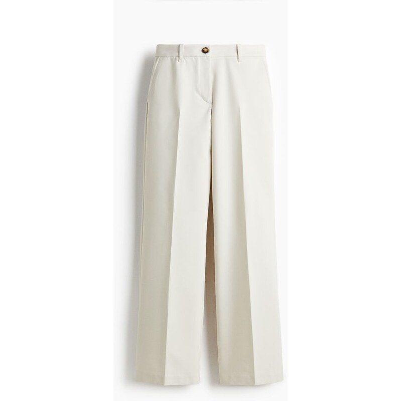 H&M - Kalhoty Bootcut - Krémová
