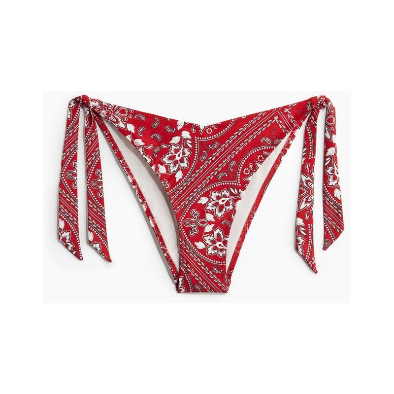 H&M - Zavazovací bikinové kalhotky tanga - Červená/Kašmírový