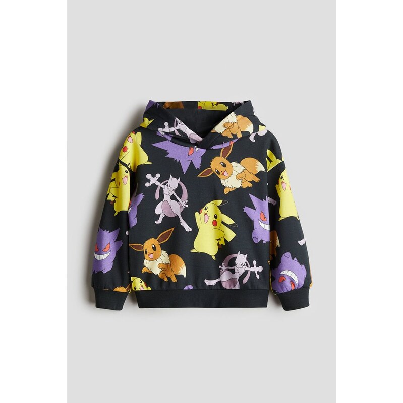 H&M - Mikinas potiskem as kapucí - Černá/Pokémon