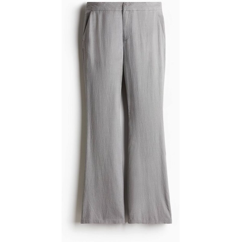 H&M - Elegantní kalhoty z lněné směsi - Šedá