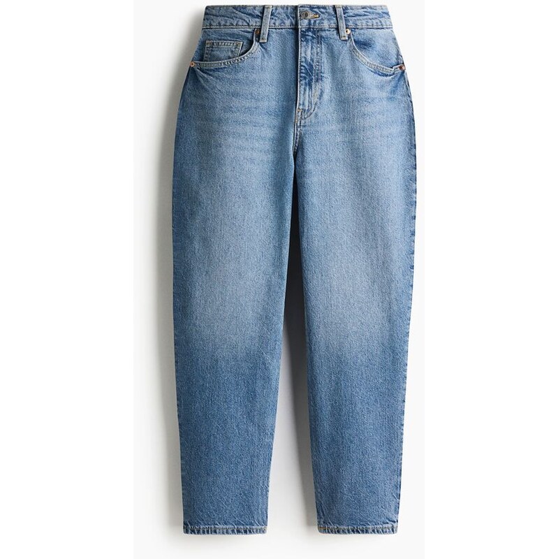 H&M - Mom Slim Fit High Waist Ankle Jeans - modrá 108157682